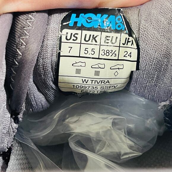 Hoka One One Shoes Womens Size 7 Gray Tivra Running Gym Sneakers Trainer - Picture 4 of 11